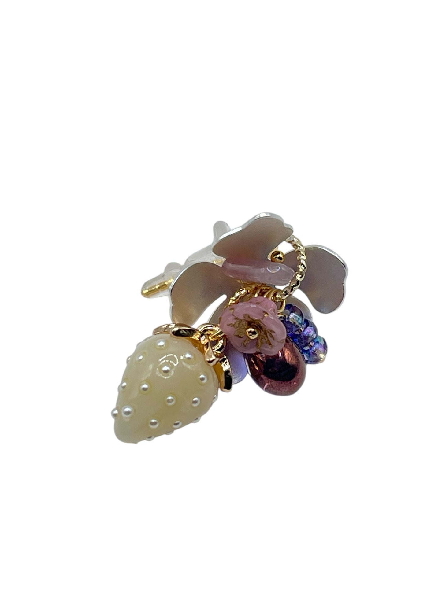 Purple Mountain Berry Strawberry Czech Glass Earrings