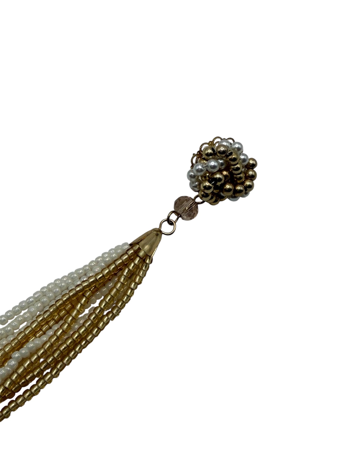 Pearl Cluster Tassel Earrings