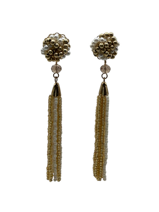 Pearl Cluster Tassel Earrings