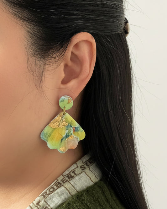 Abstract Shell Drop Earrings