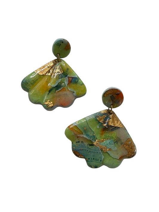 Abstract Shell Drop Earrings