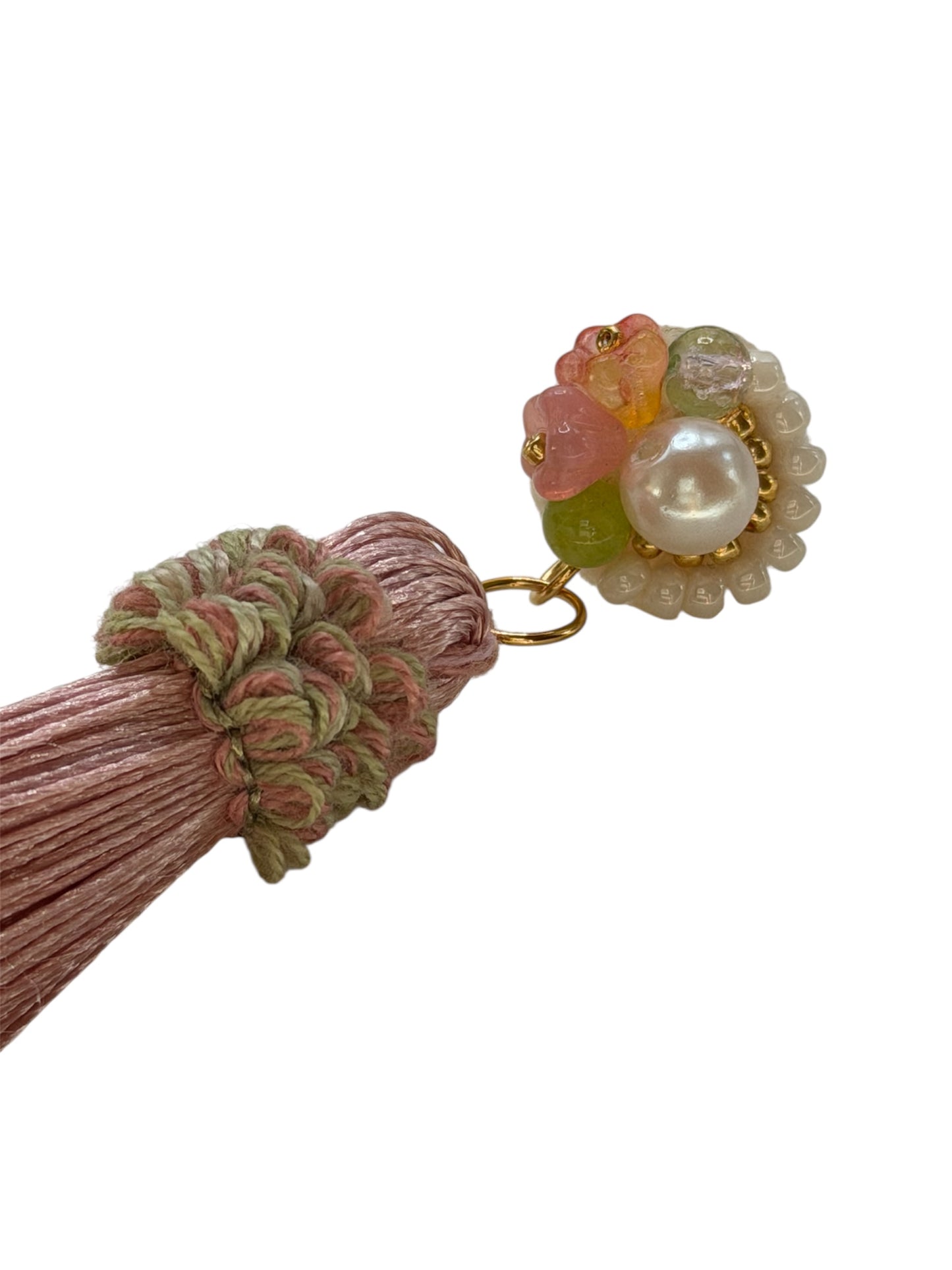 Pearl Beaded Tassel Earrings