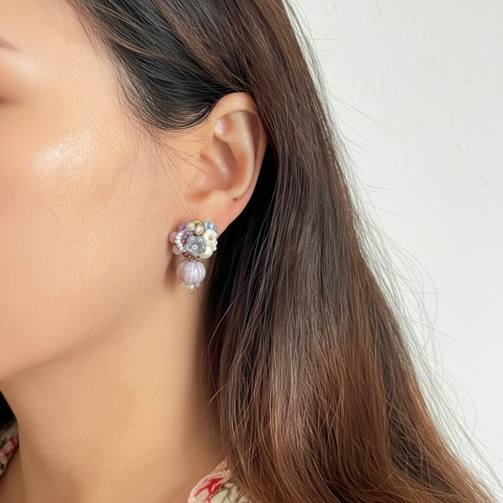 Lily of the Valley Beaded Earrings