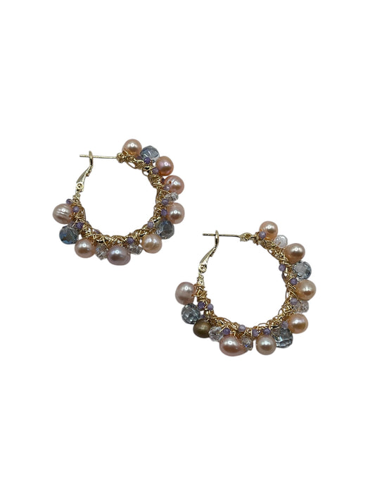 Baroque Freshwater Pearl Hoop Earrings