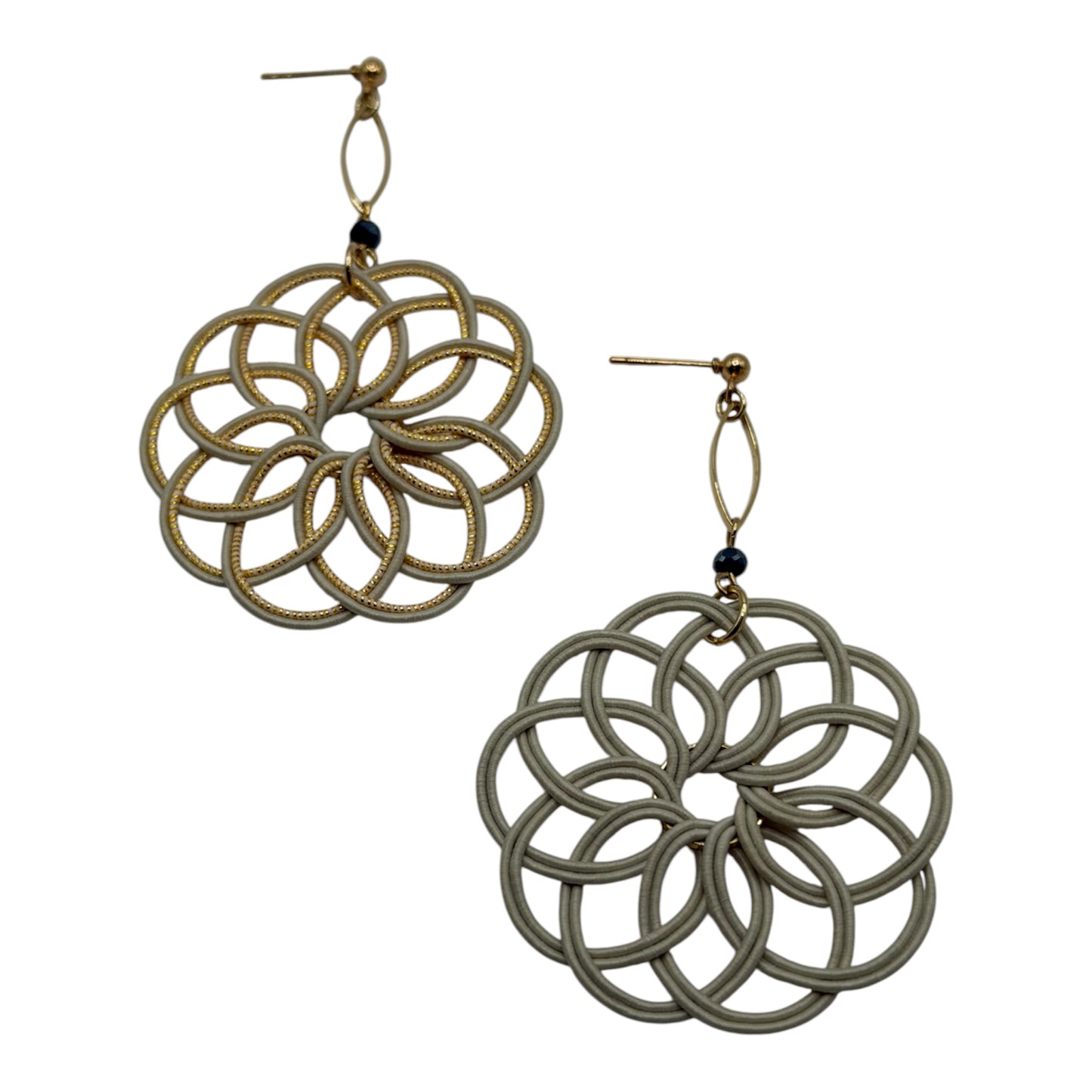 Japanese Asymmetrical Mizuhiki Flower Earrings