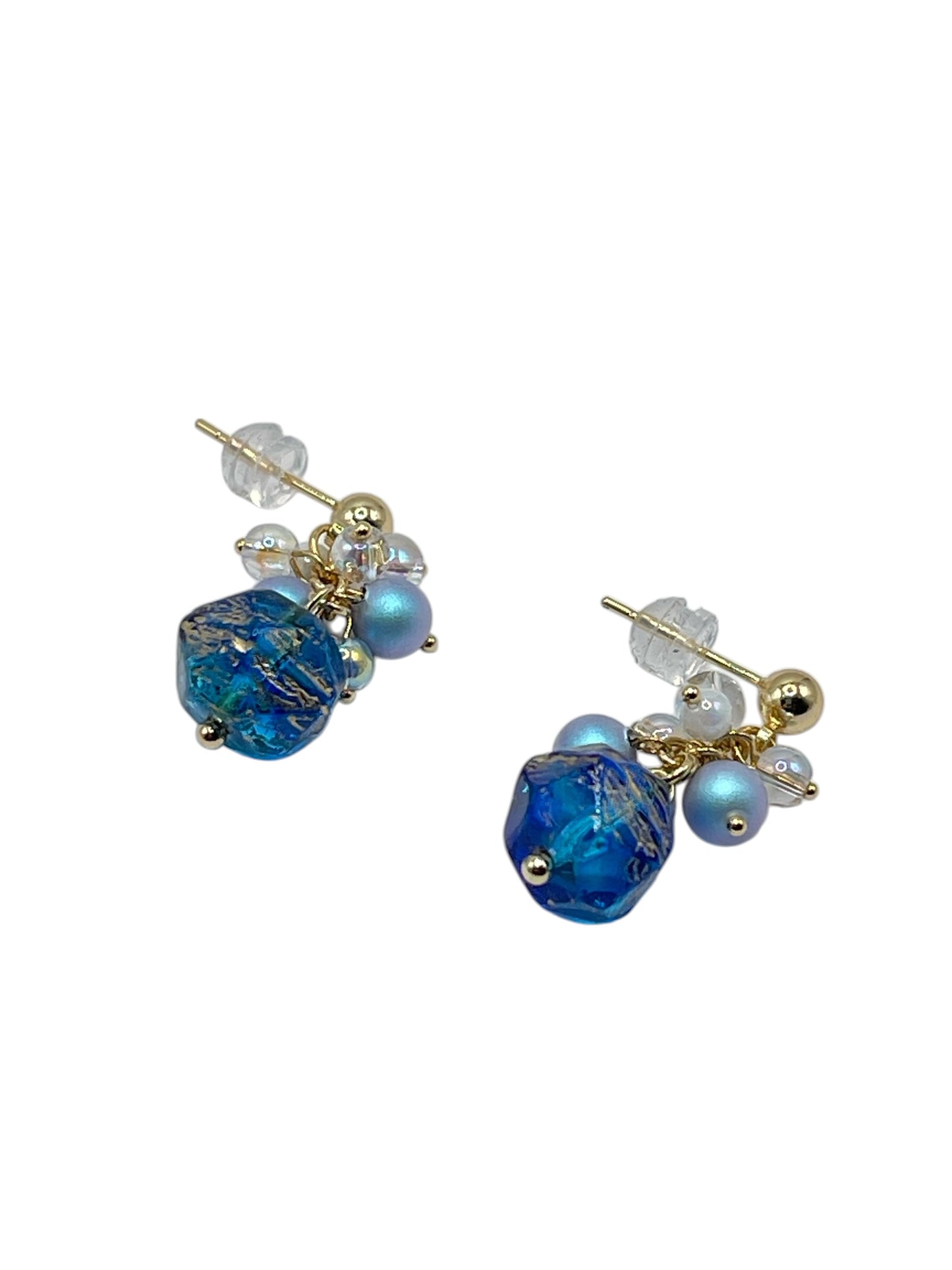 Blue Night Sky Handmade Czech Glass Earrings