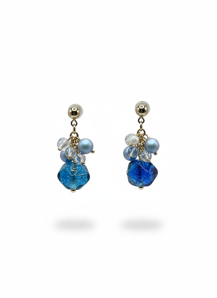 Blue Night Sky Handmade Czech Glass Earrings