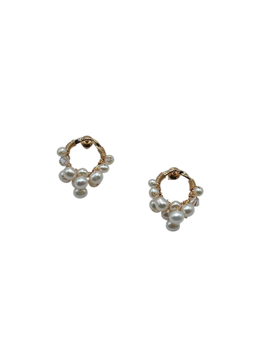 Petite Pearl Cluster Hoops