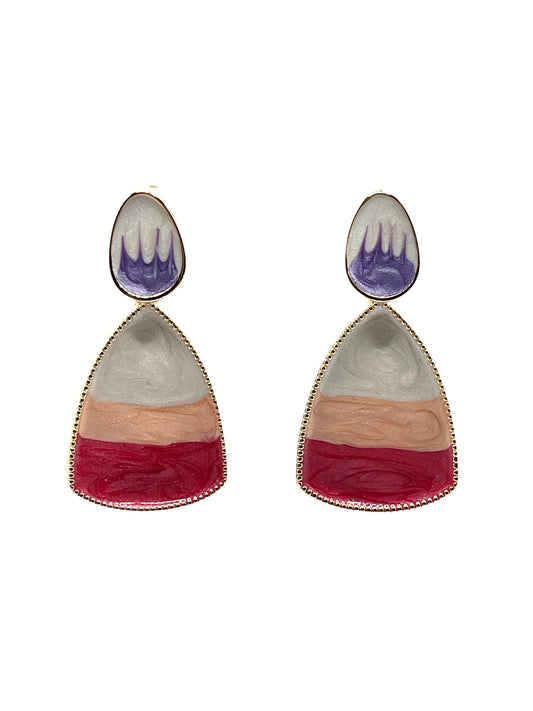 Sunset Afterglow - Oil-Paint Gradient Drop Earrings