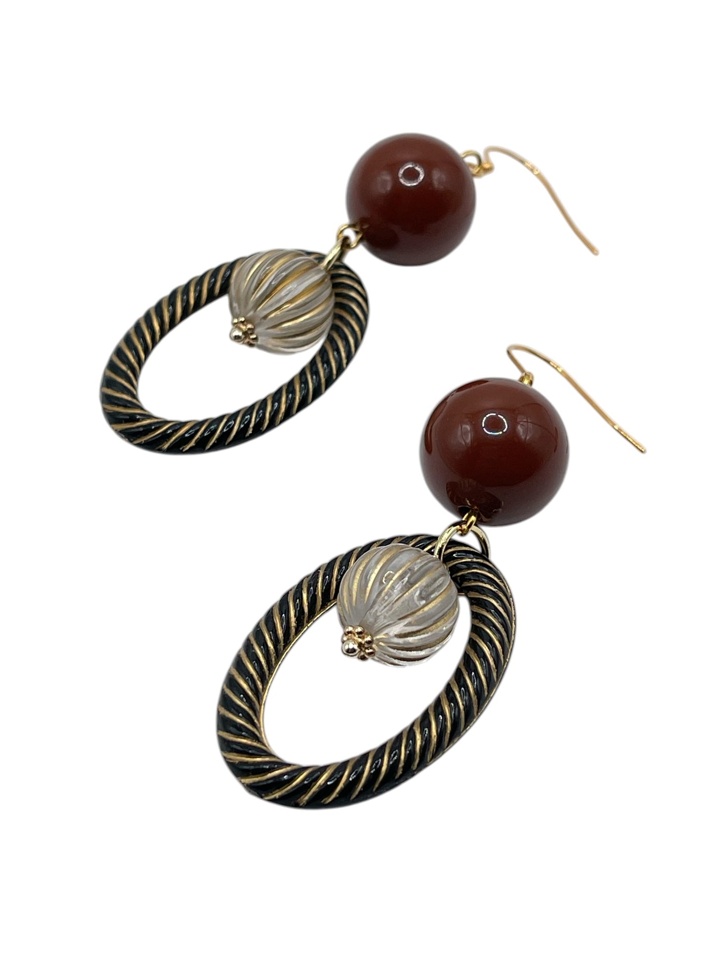 Vintage Resin Antique Bead Drop Earrings