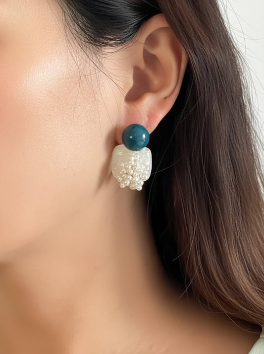 Enchanted Garden Pearl Cluster Acrylic Earrings