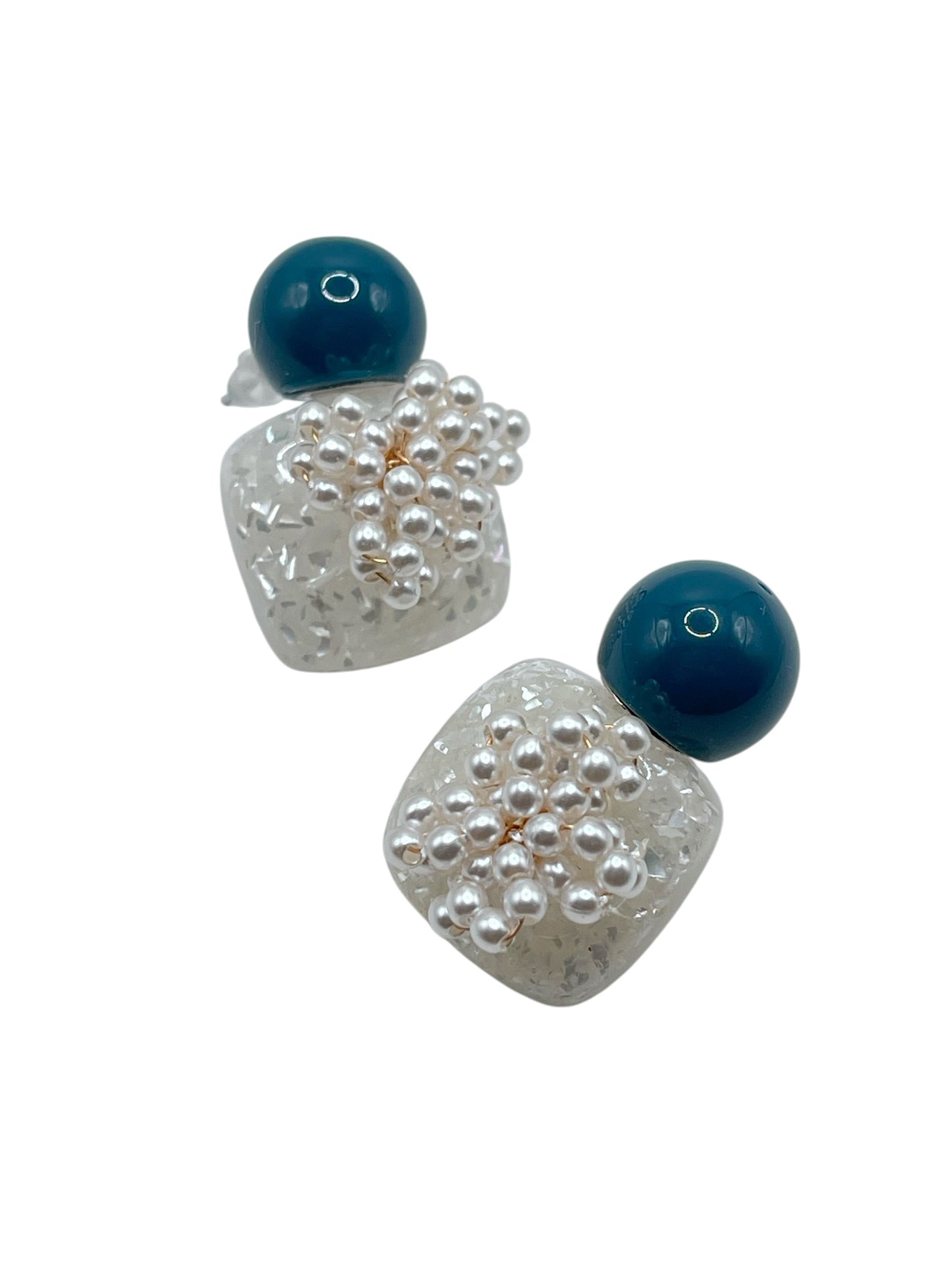 Enchanted Garden Pearl Cluster Acrylic Earrings