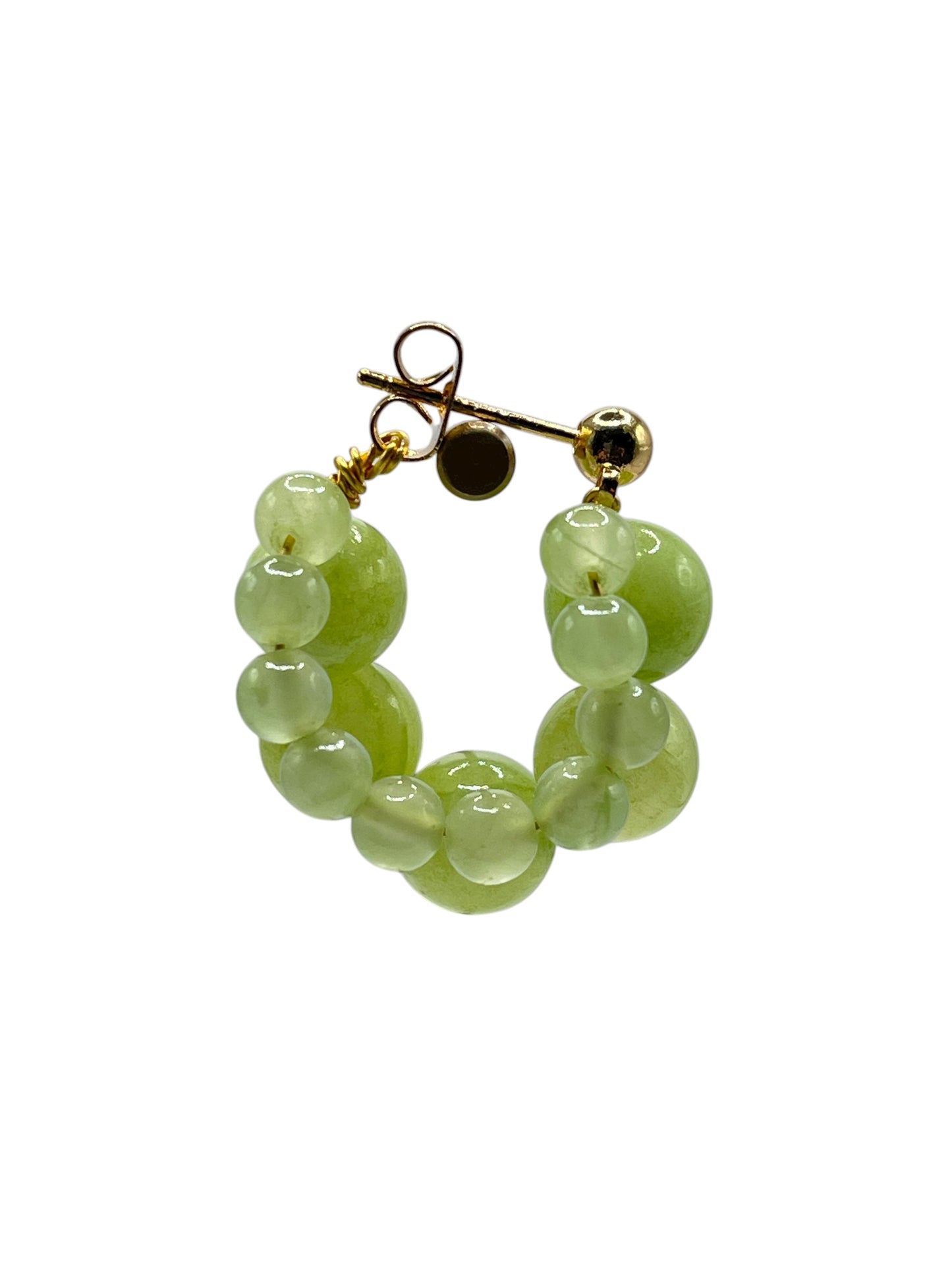 Green Grape Cluster Bead Earrings