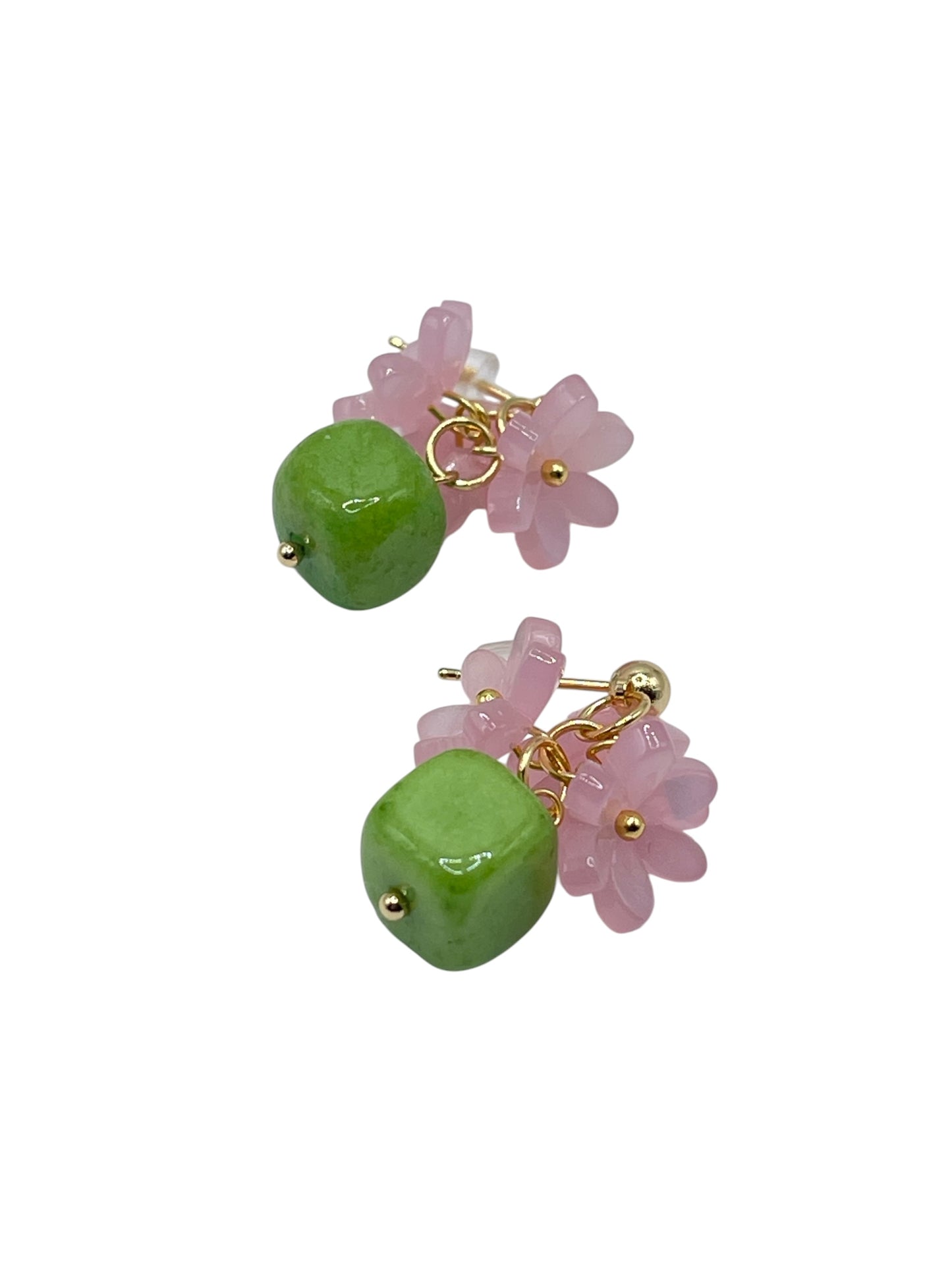Green Meadow Garden Natural Stone Earrings