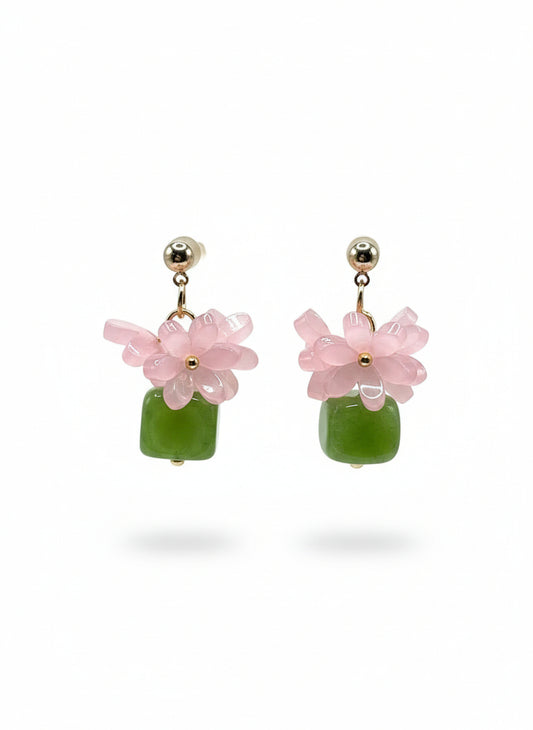 Green Meadow Garden Natural Stone Earrings