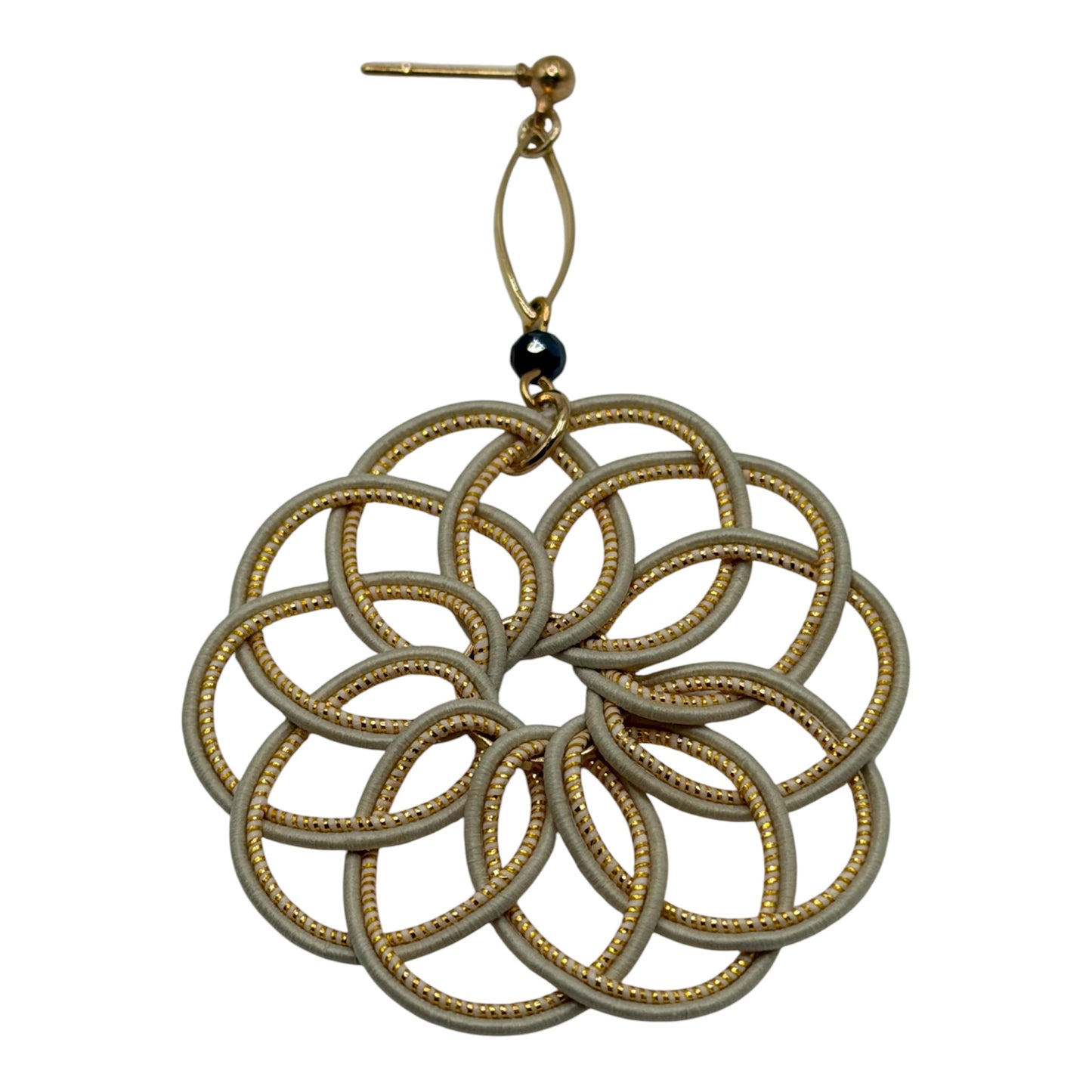 Japanese Asymmetrical Mizuhiki Flower Earrings