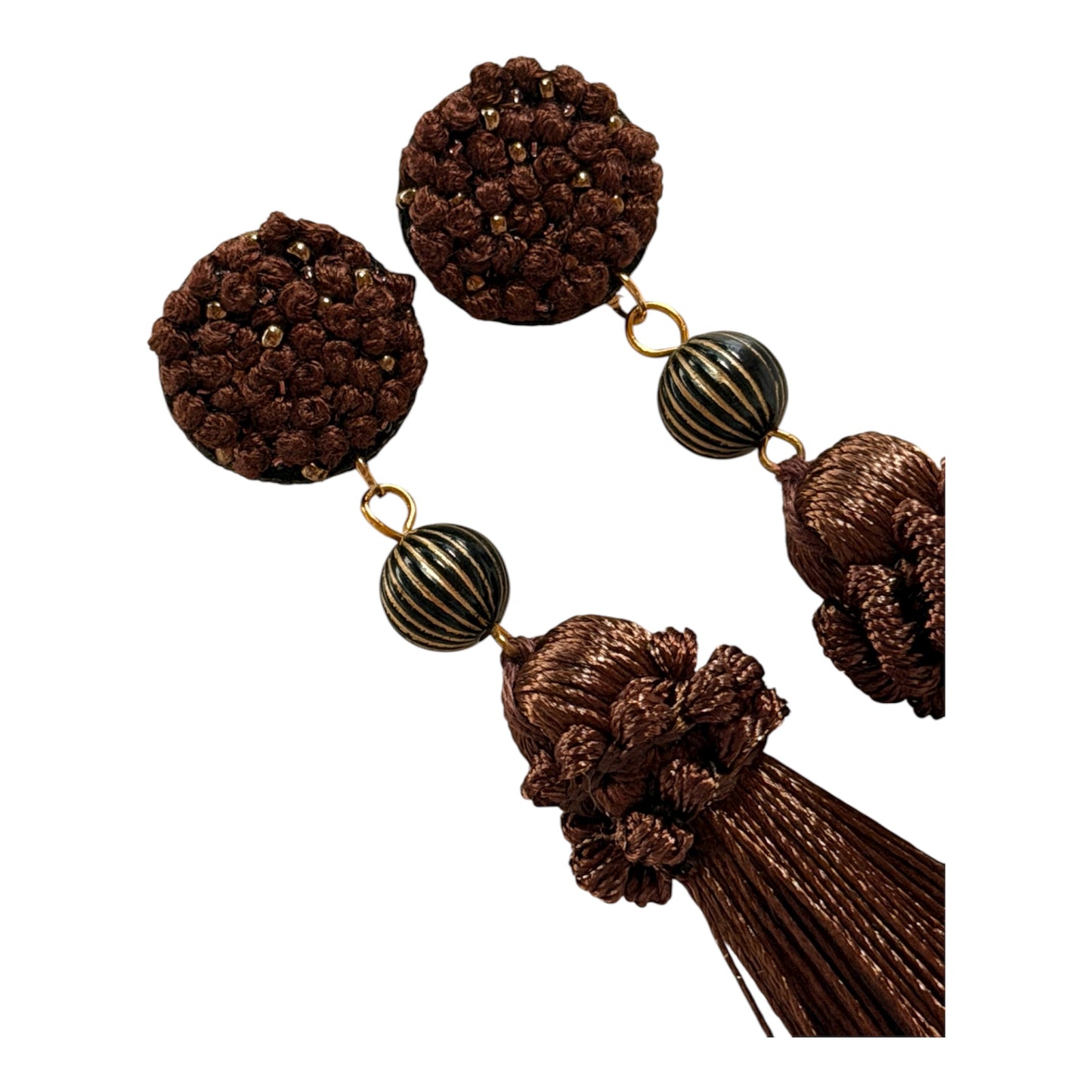 Brown Tassel Earrings